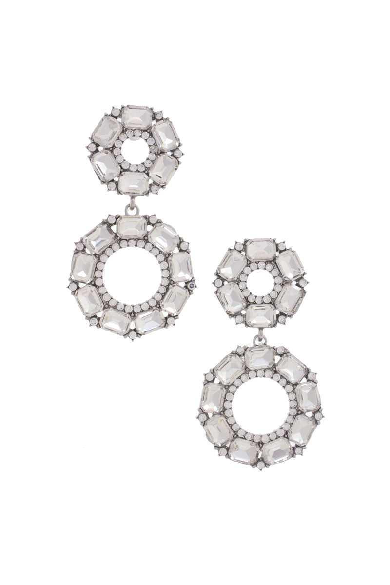 Double Circle Rhinestone Earring | Mixtshop LLC