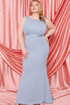 Ruffle Drapped Tail Plus Size Maxi Dress | Mixtshop LLC