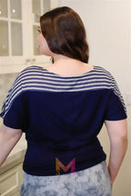 Plus Stripe Short Sleeve Top | Mixtshop LLC
