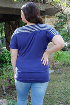 Plus Stripe Short Sleeve Top | Mixtshop LLC
