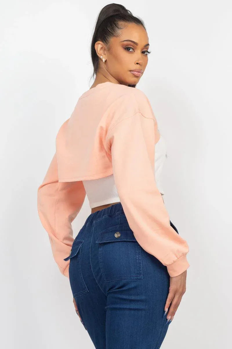Ribbed Sleeveless Top With Shrug Sweater | Mixtshop LLC