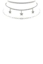 Rhinestone Star Charm 3 Layered Necklace | Mixtshop LLC