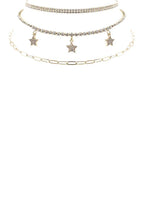 Rhinestone Star Charm 3 Layered Necklace | Mixtshop LLC