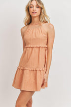 Textured Woven Fabric With Tiered Sl Dress | Mixtshop LLC