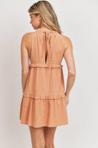 Textured Woven Fabric With Tiered Sl Dress | Mixtshop LLC