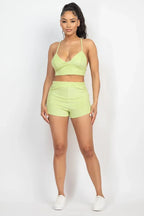 Terry Towel Bralette Top & Mini Shorts Set | Mixtshop LLC