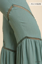 Wide Leg Elastic Waist Lace Tape Pants | Mixtshop LLC