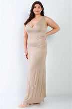 Plus V-neck Sleeveless Maxi Dress | Mixtshop LLC