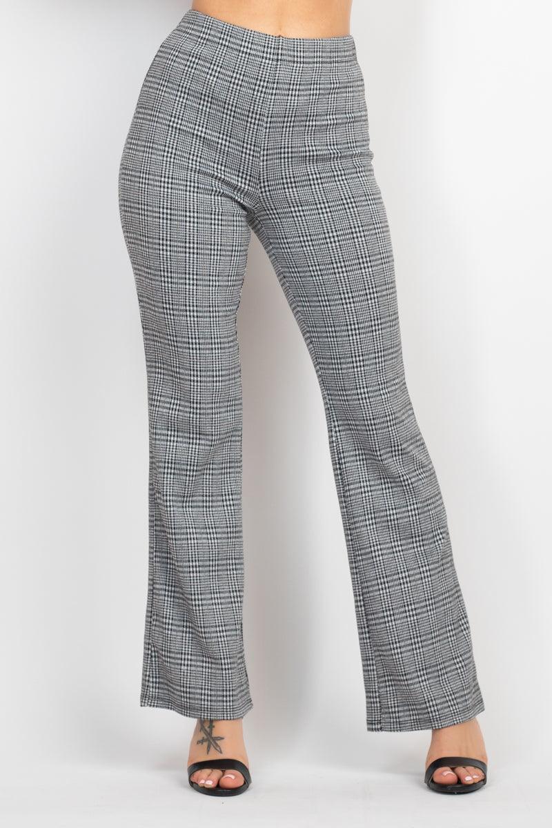 Plaid Cut-out Long Sleeve Top & Pants Set | Mixtshop LLC