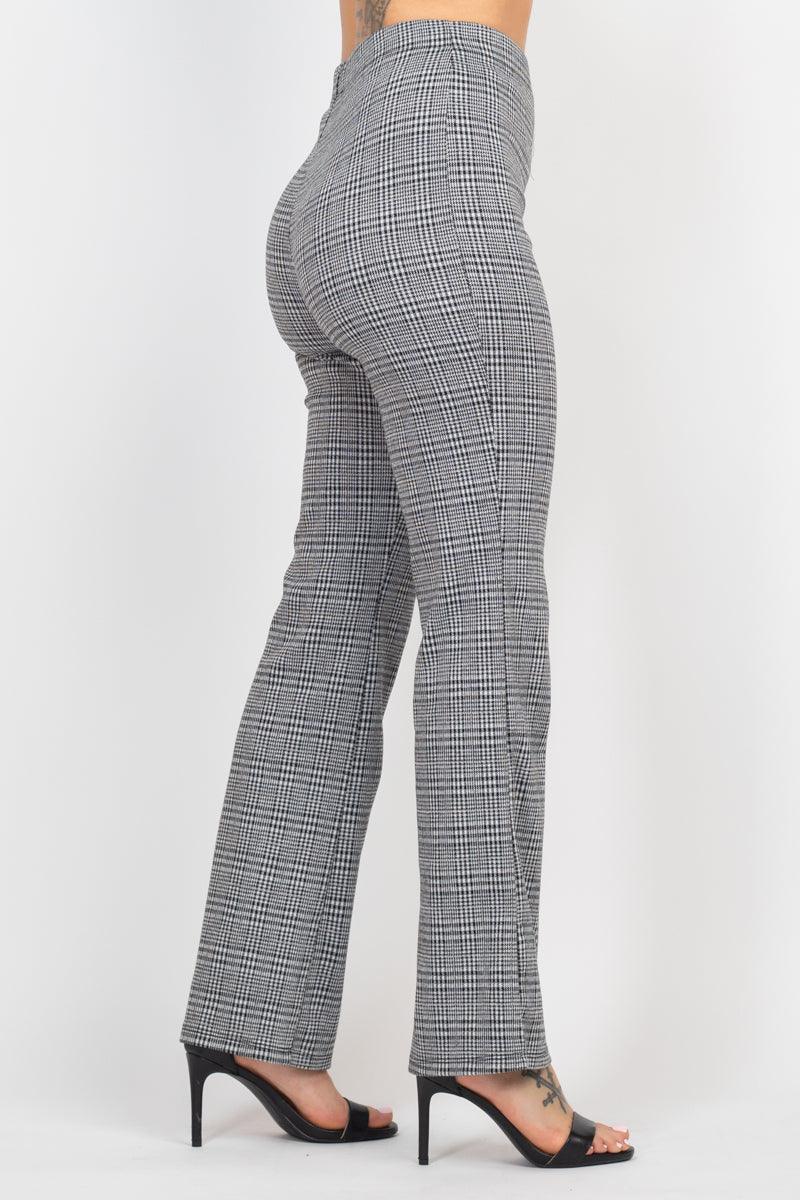 Plaid Cut-out Long Sleeve Top & Pants Set | Mixtshop LLC