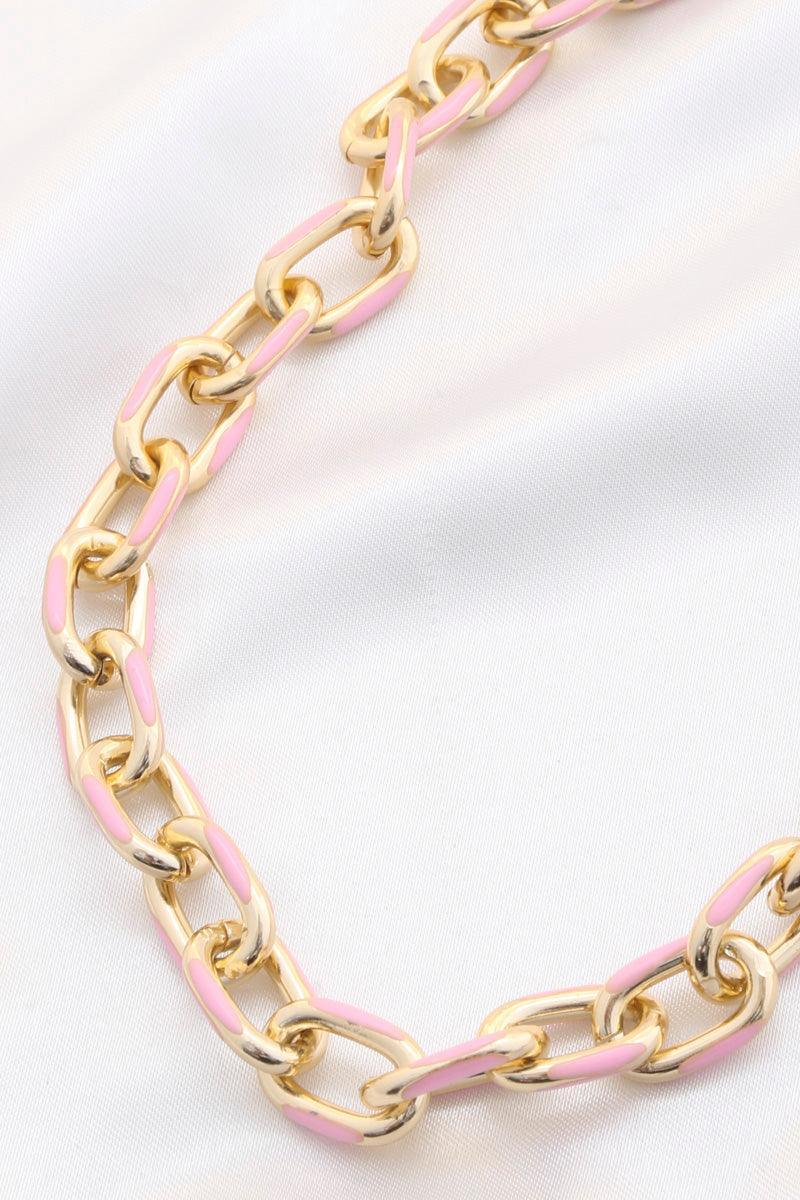 Color Metal Oval Link Necklace | Mixtshop LLC