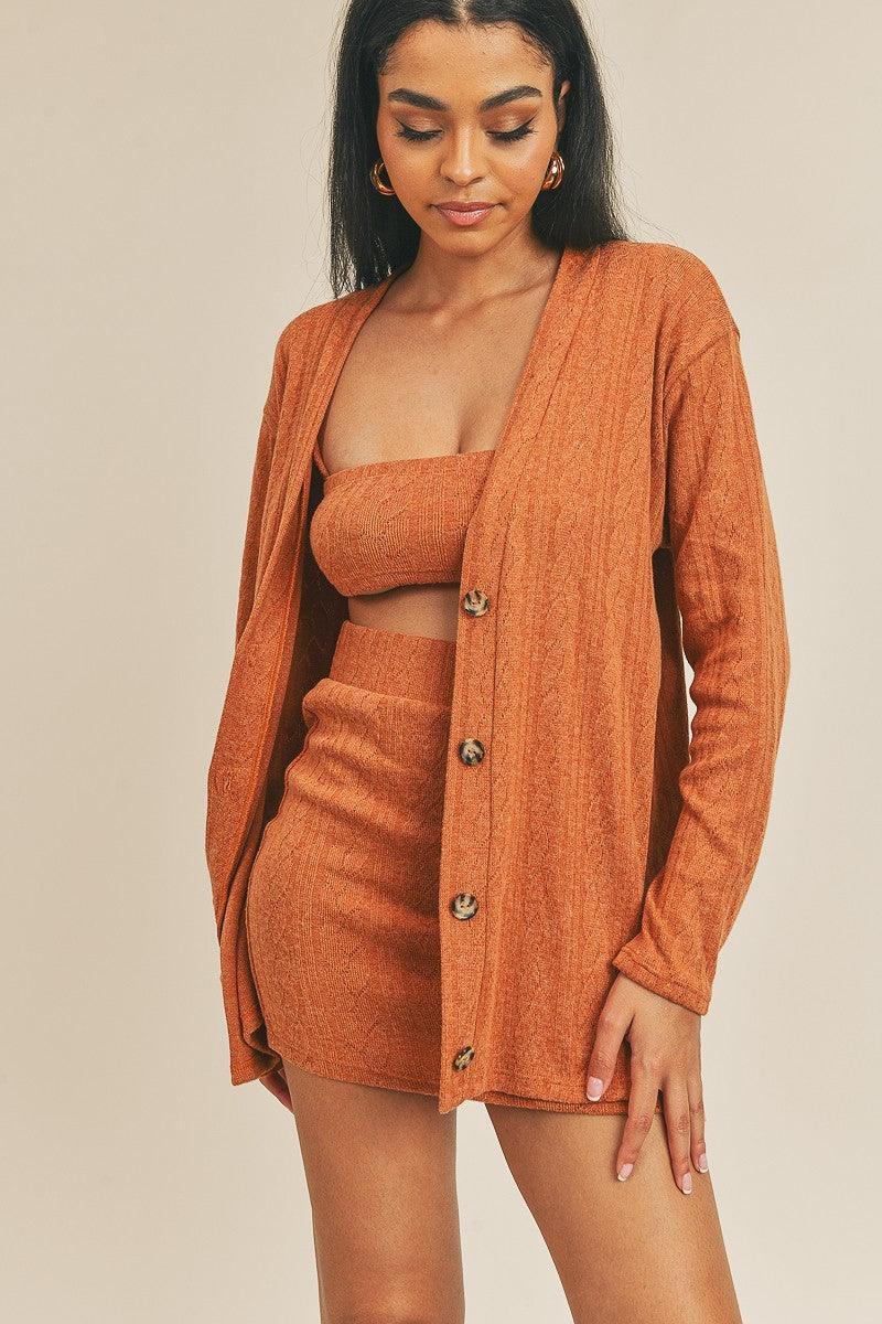 Cardigan Solid Color 3 Piece Set | Mixtshop LLC