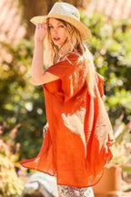 Collar Neck Button Down Robe Oversize Jacket | Mixtshop LLC