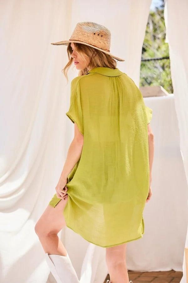 Collar Neck Button Down Robe Oversize Jacket | Mixtshop LLC