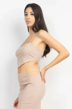 Asymmetrical Cross Back Top & Skirts Set | Mixtshop LLC
