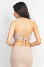 Asymmetrical Cross Back Top & Skirts Set | Mixtshop LLC