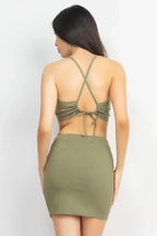 Asymmetrical Cross Back Top & Skirts Set | Mixtshop LLC