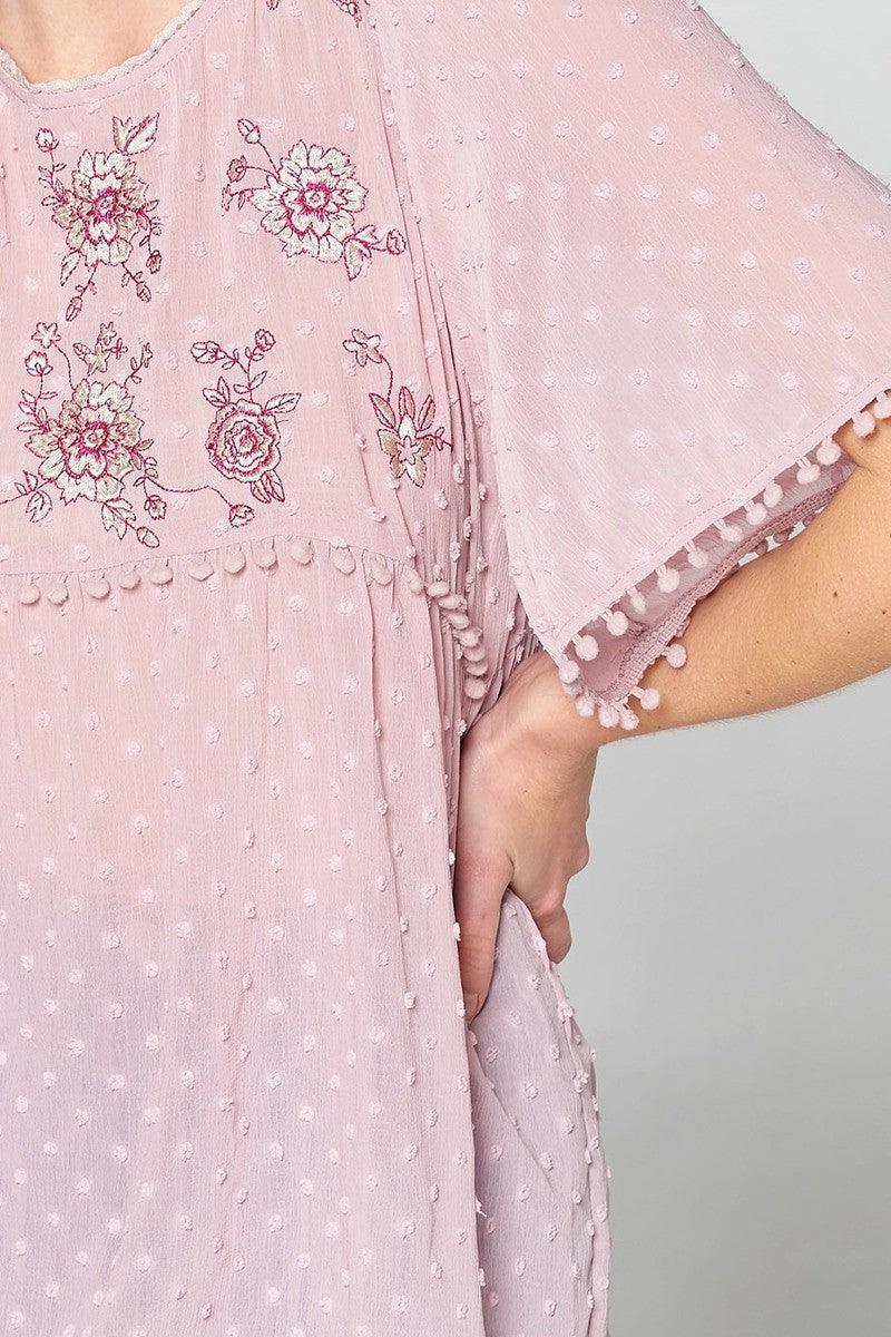 This Detailed Lace Trimmed Bubble Chiffon Blouse | Mixtshop LLC