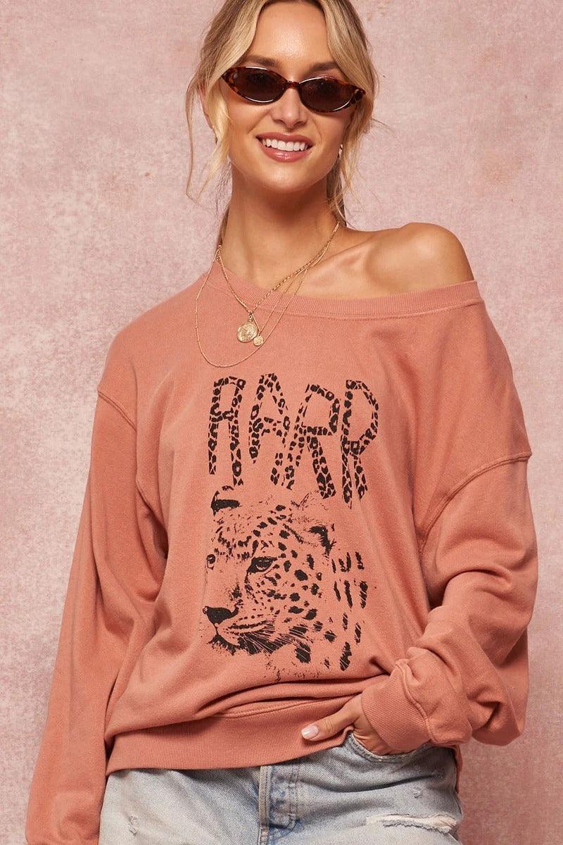 A Garment Dyed French Terry Graphic Sweatshirt | Mixtshop LLC