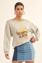 Vintage-style, Multicolor Star French Terry Knit Graphic Sweatshirt | Mixtshop LLC