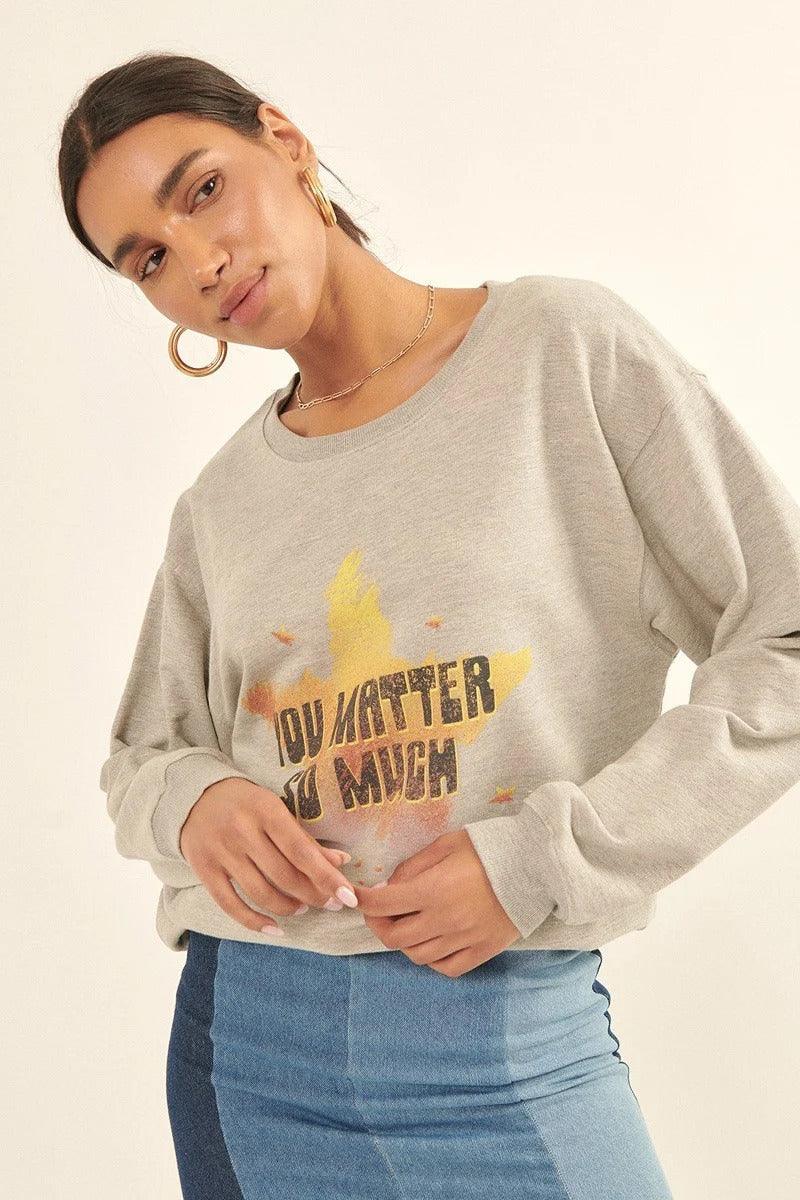 Vintage-style, Multicolor Star French Terry Knit Graphic Sweatshirt | Mixtshop LLC