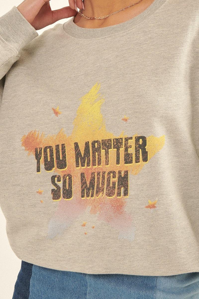 Vintage-style, Multicolor Star French Terry Knit Graphic Sweatshirt | Mixtshop LLC