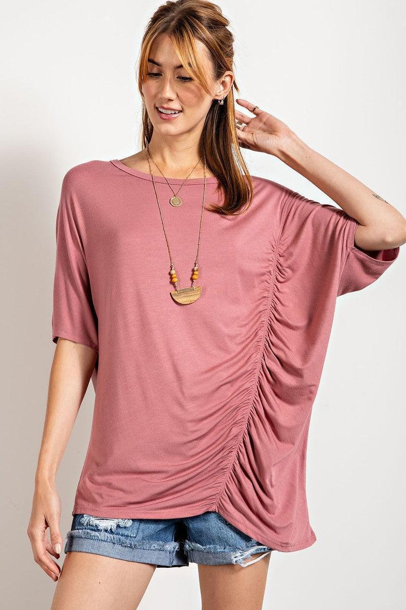 Loose Fit And Ruched Detailing Top | Mixtshop LLC Main image