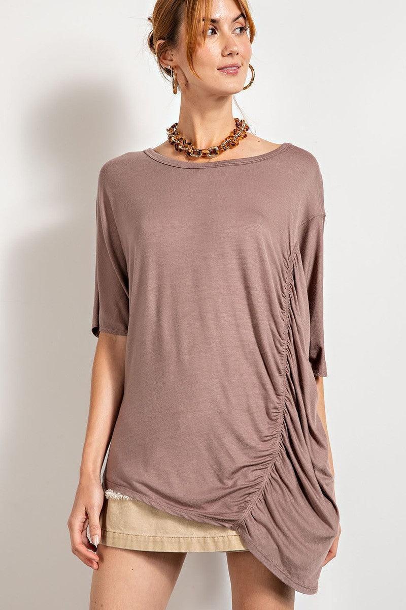 Loose Fit And Ruched Detailing Top | Mixtshop LLC Main image