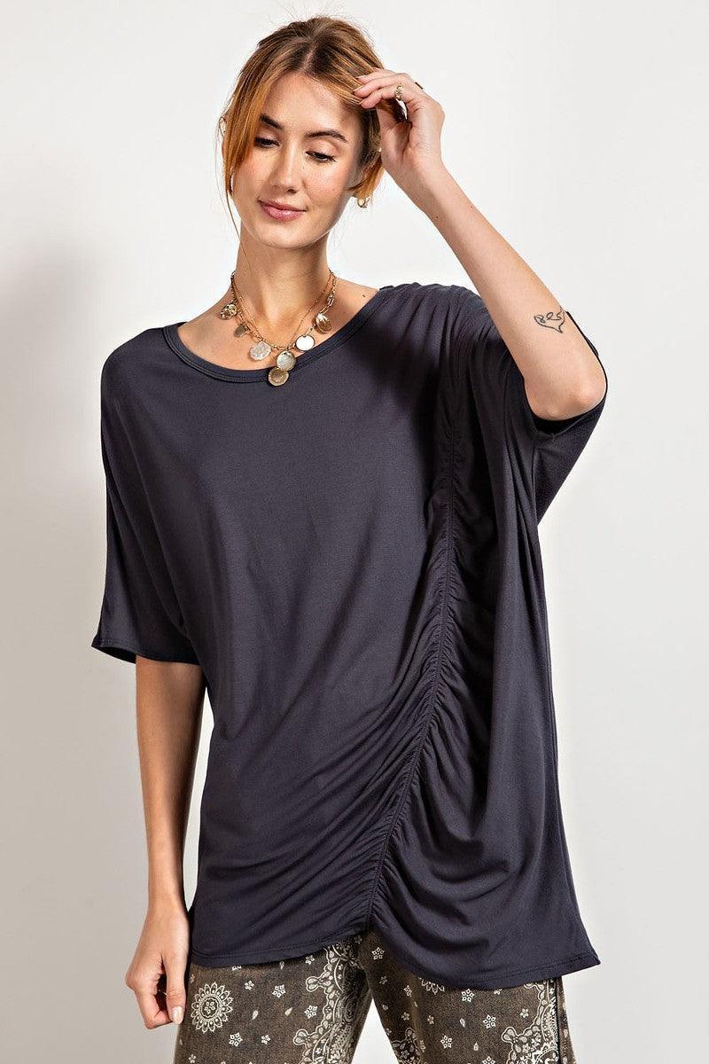 Loose Fit And Ruched Detailing Top | Mixtshop LLC