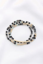 3 Row Glass Bead Stretch Bracelet | Mixtshop LLC