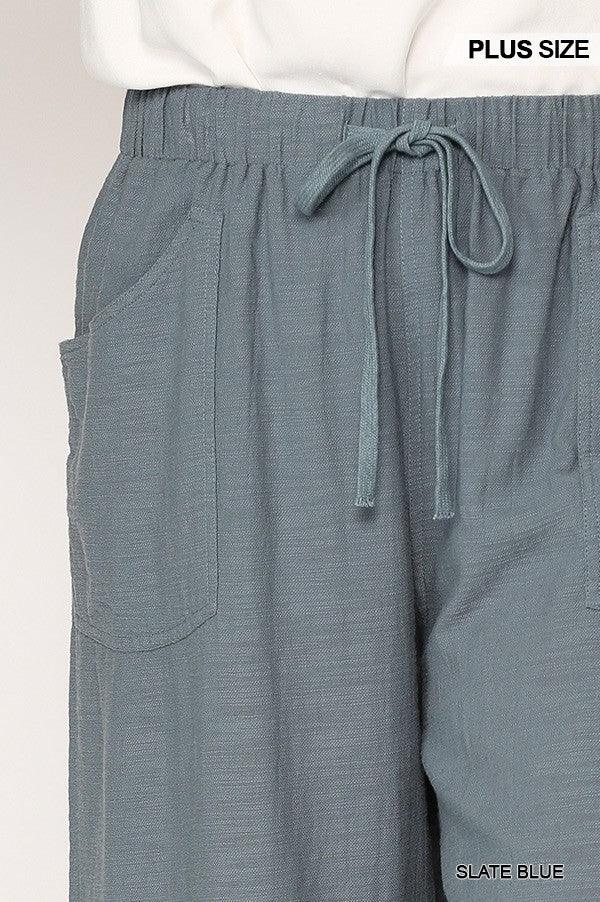 Frayed Wide Leg Pants With Pockets | Mixtshop LLC