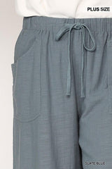 Frayed Wide Leg Pants With Pockets | Mixtshop LLC
