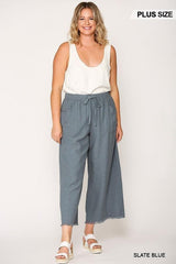 Frayed Wide Leg Pants With Pockets | Mixtshop LLC