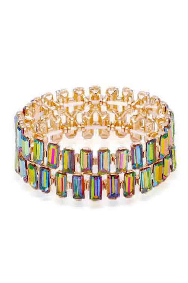 Rectangle Rhinestone Stretch Bracelet | Mixtshop LLC Main image