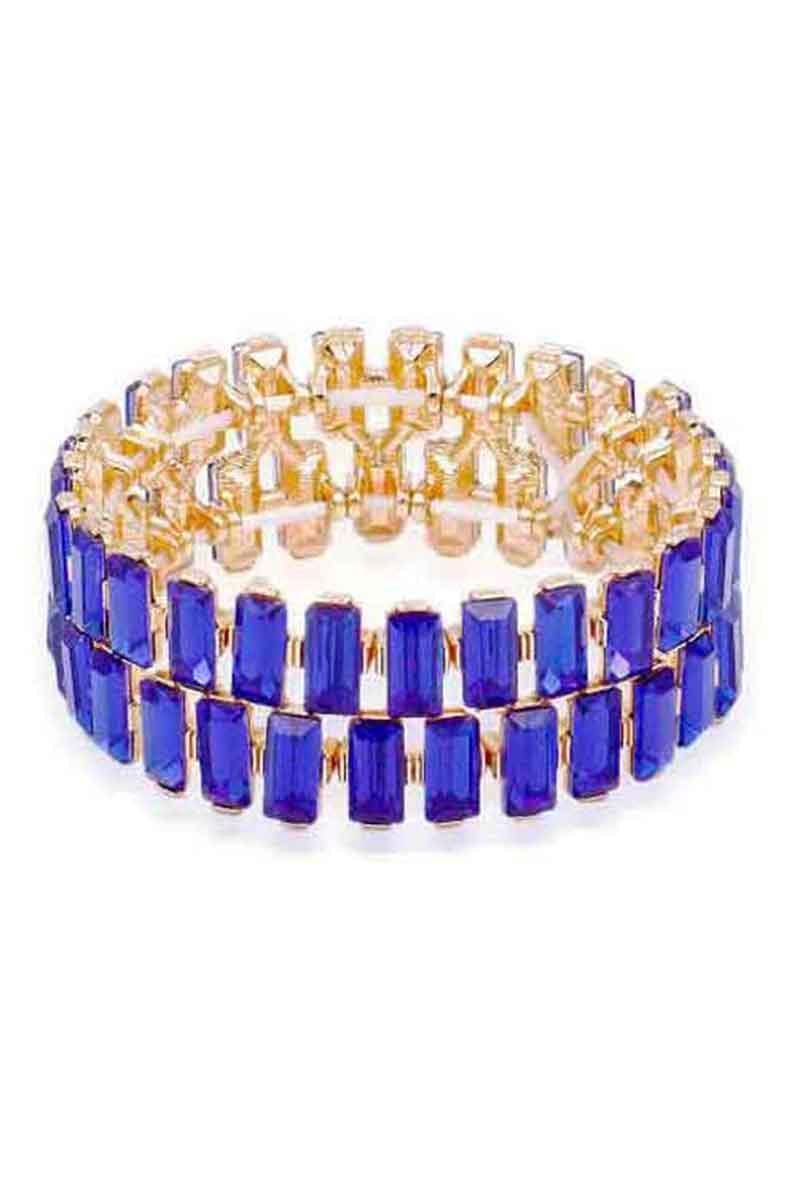 Rectangle Rhinestone Stretch Bracelet Secondary image