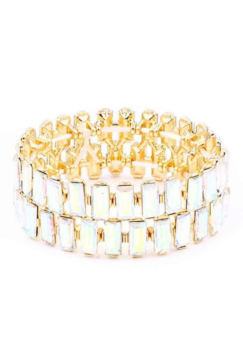 Rectangle Rhinestone Stretch Bracelet | Mixtshop LLC