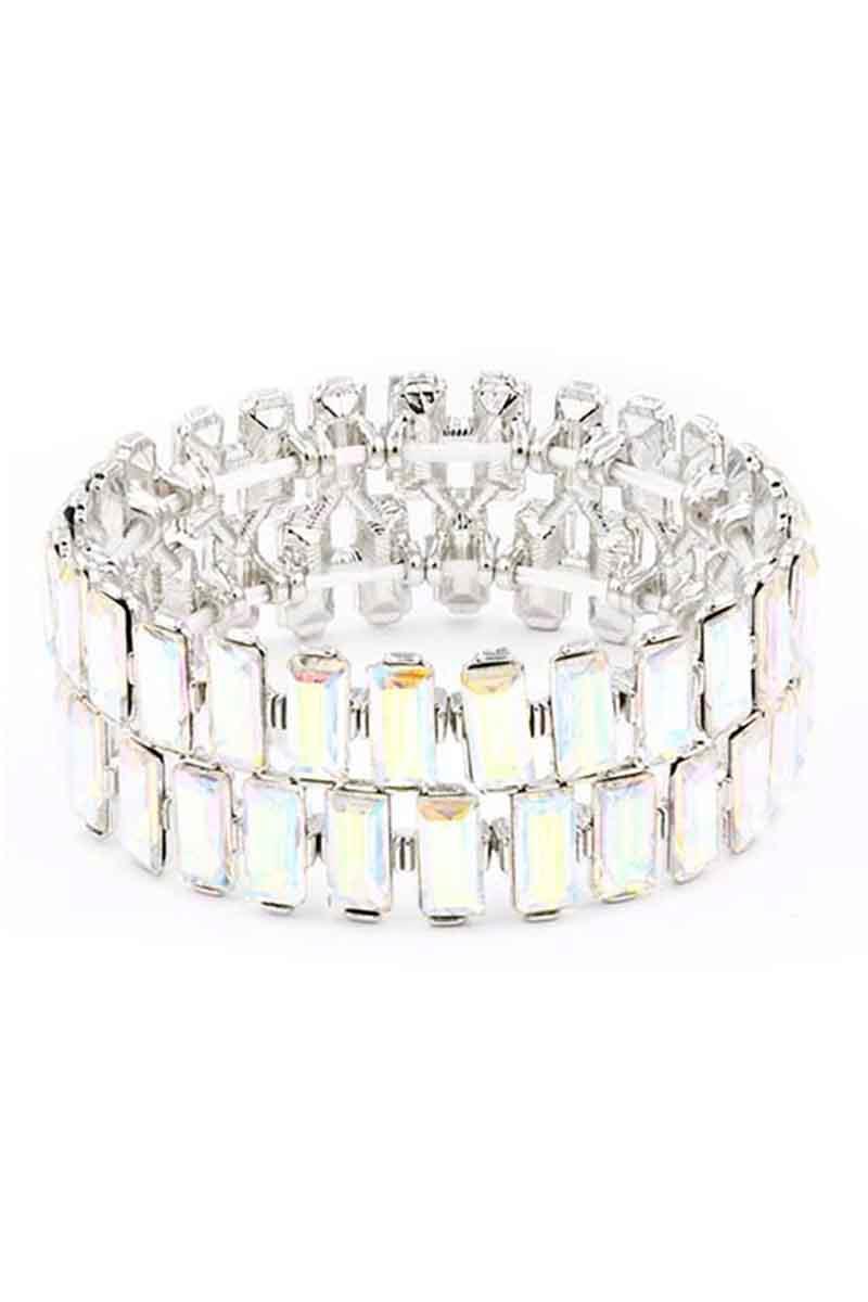 Rectangle Rhinestone Stretch Bracelet | Mixtshop LLC