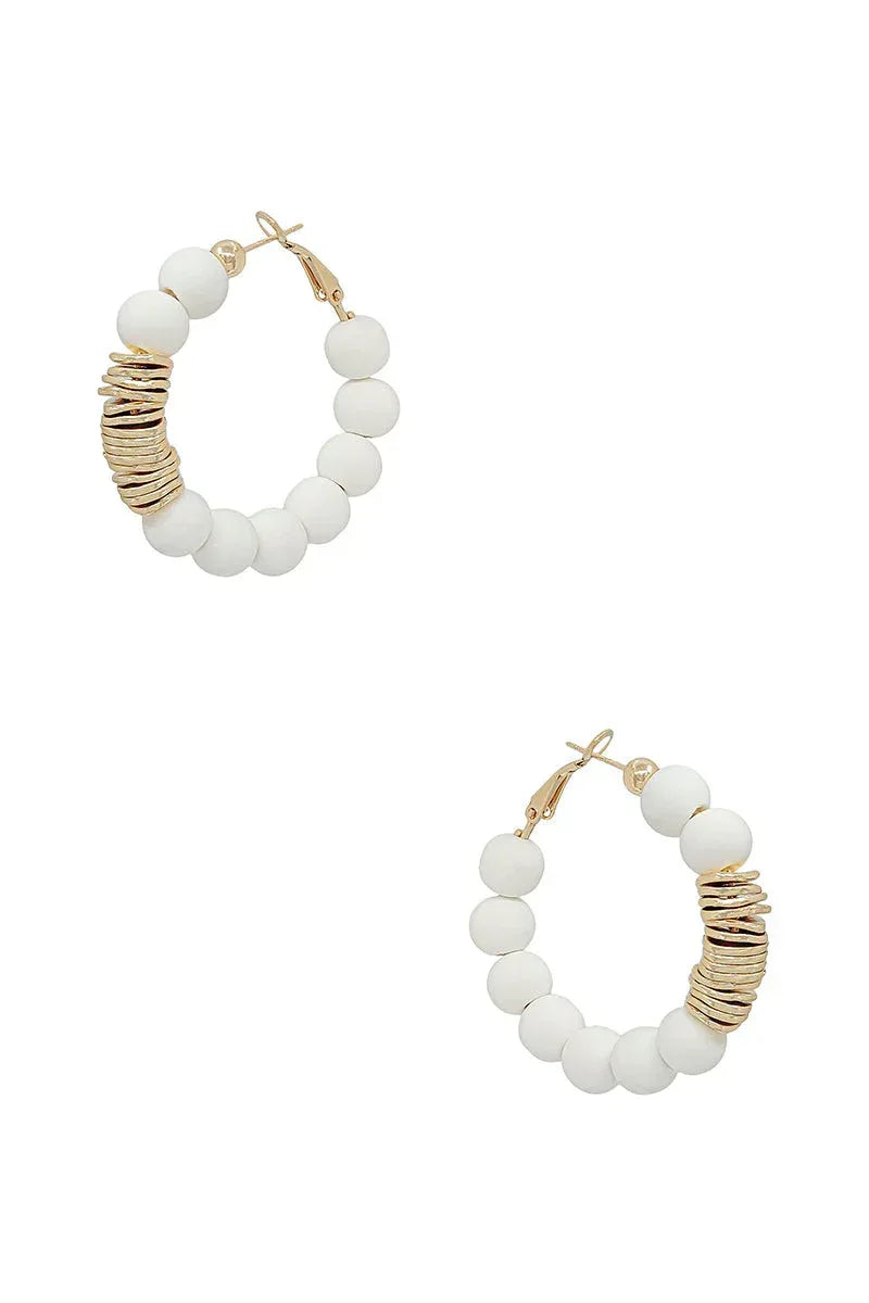 Clay Ball With Metal Accent Hoop Earring | Mixtshop LLC