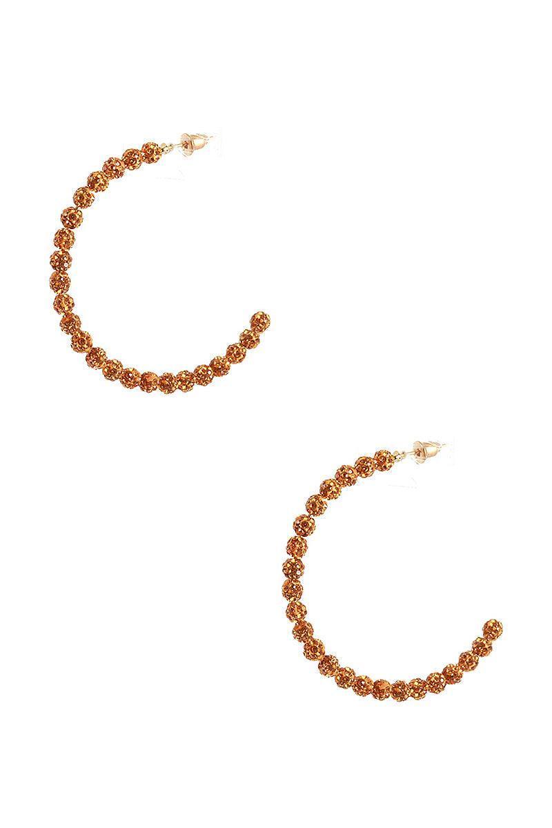 Rhinestone Bead Open Hoop Post Earring | Mixtshop LLC Main image