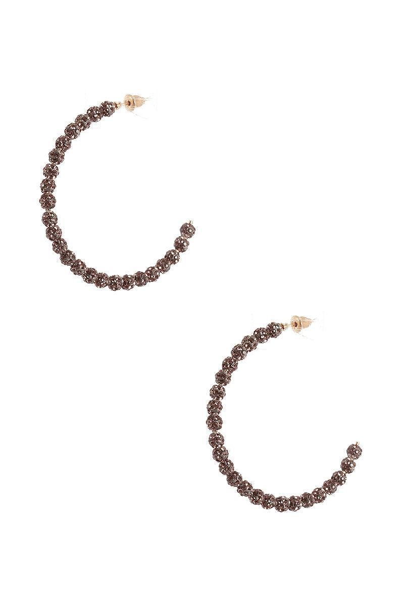 Rhinestone Bead Open Hoop Post Earring | Mixtshop LLC