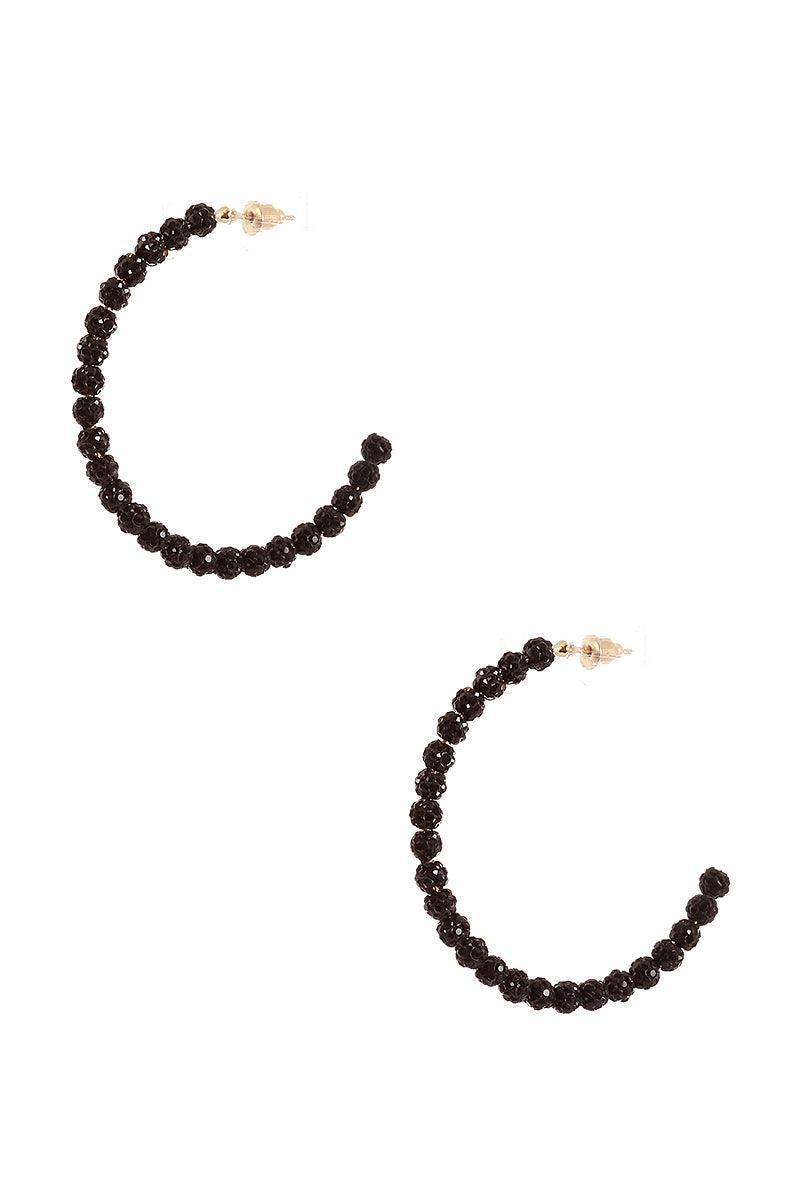 Rhinestone Bead Open Hoop Post Earring | Mixtshop LLC