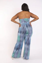 Printed Tube Jumpsuit With Self Belt | Mixtshop LLC