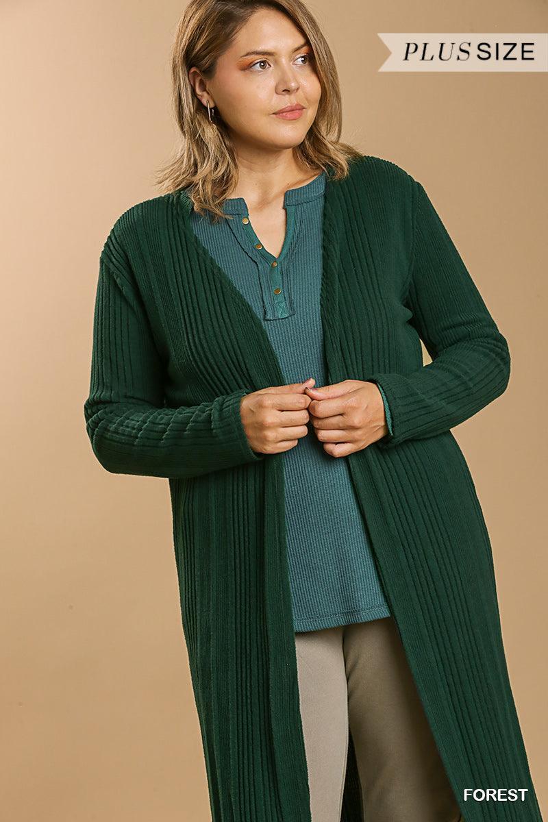 Open Front Long Body Cardigan | Mixtshop LLC Main image