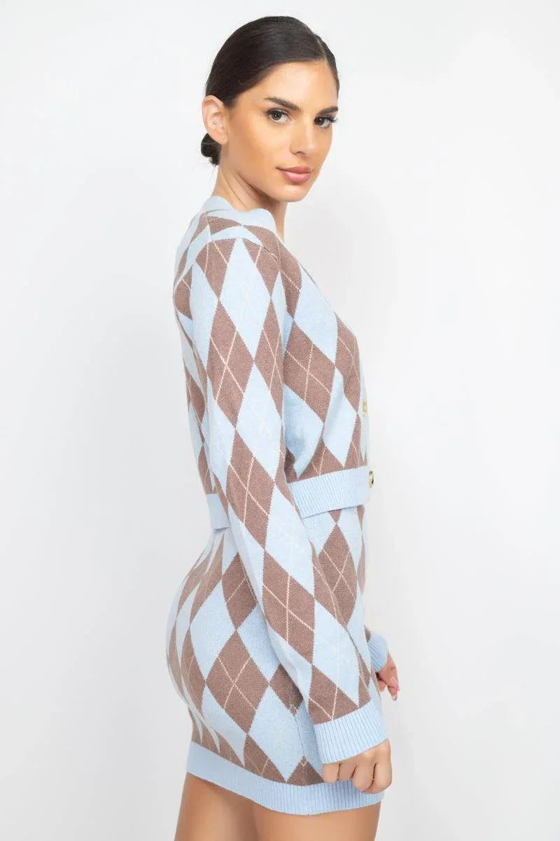 Diamond Button-front Cardigan Top | Mixtshop LLC