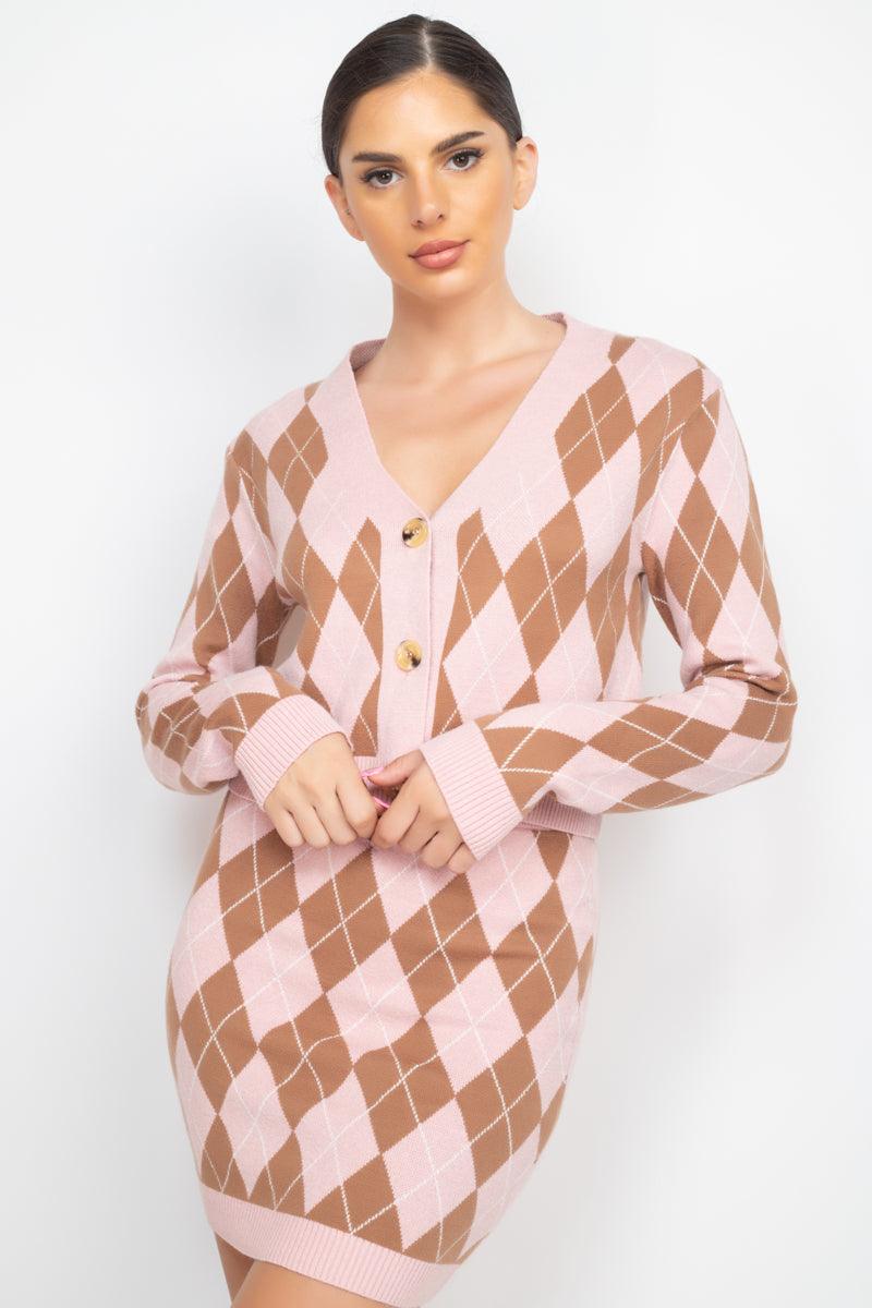 Diamond Button-front Cardigan Top | Mixtshop LLC