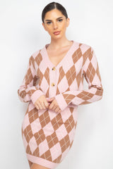 Diamond Button-front Cardigan Top | Mixtshop LLC