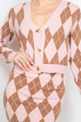 Diamond Button-front Cardigan Top | Mixtshop LLC