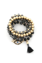 Evil Eye Bead Tassel Bracelet Set | Mixtshop LLC