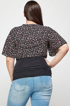 Plus Size Ditsy Floral Print Cropped Bolero Cardigan | Mixtshop LLC