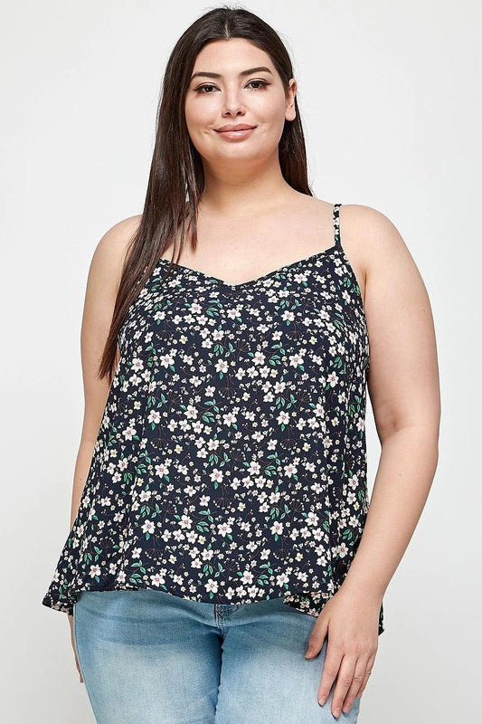 Plus Size, Ditsy Floral Print Cami Top | Mixtshop LLC